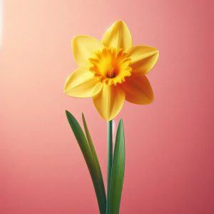 January. Spring daffodil.